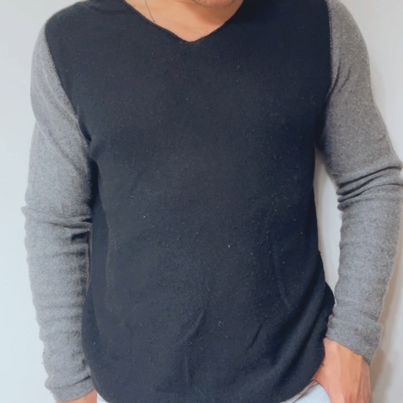 Hannes Roether Cashmere Wool Sweater in two-tone - Picture 2 of 6